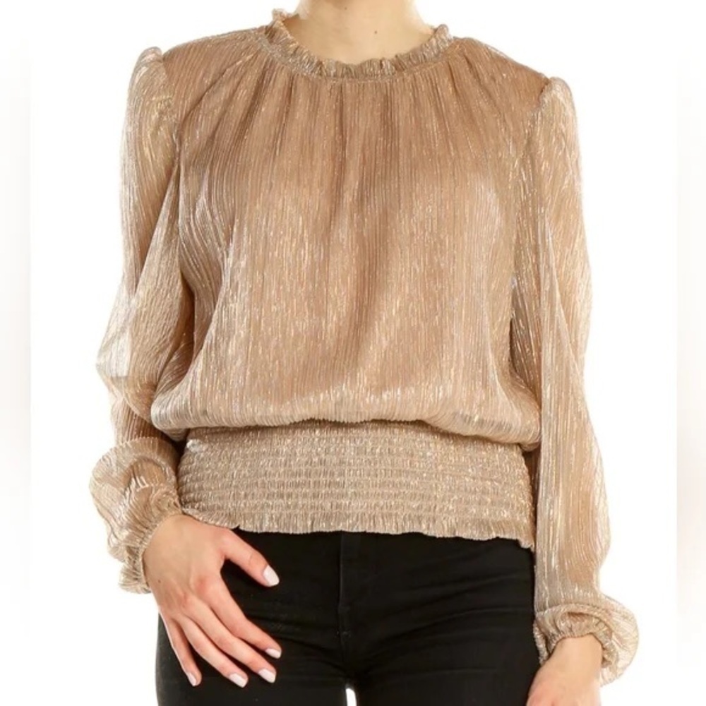 Joie Shimmer Long Sleeve Blouse Size XS